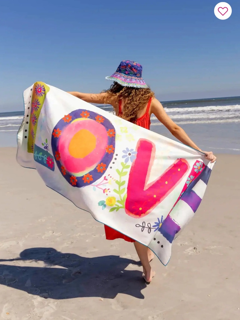 NATURAL LIFE Double-sided Microfiber LOVE Graphic Beach Towel Beach Fun